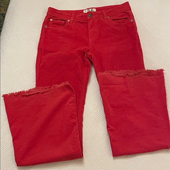 We The Free Vibrant Red Corduroy Pants Sz 26 - Picture 8 of 10